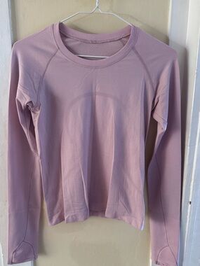 Lululemon Women’s Swiftly Tech Long-Sleeve Waist Length in “Pink Peony”